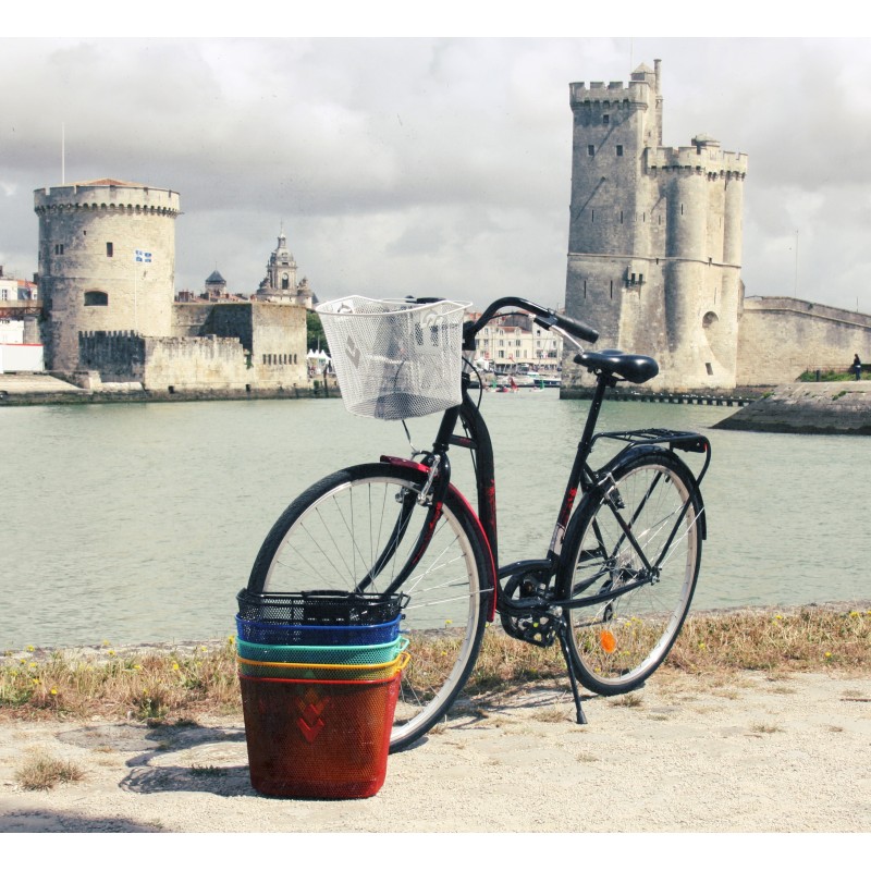 Point - Panier vélo avant rouge à crochets pour junior