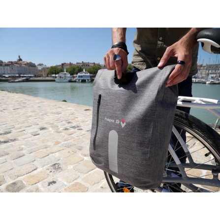 Sacoche arrière waterproof 14L convertible sac à dos fixation compatible Ebike