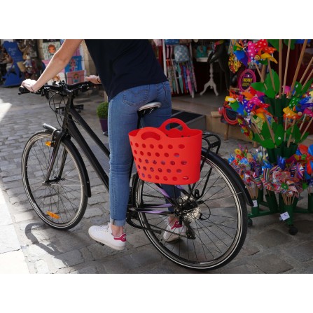Panier Trendy One fixation porte-bagages rouge