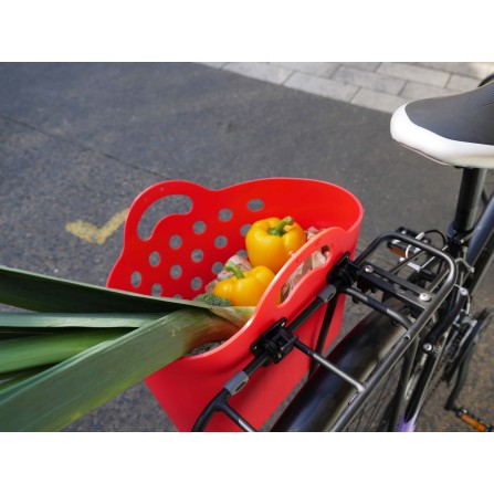 Panier Trendy One fixation porte-bagages rouge