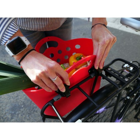 Panier Trendy One fixation porte-bagages rouge