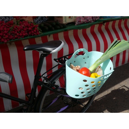 Panier Trendy One fixation porte-bagages bleu clair